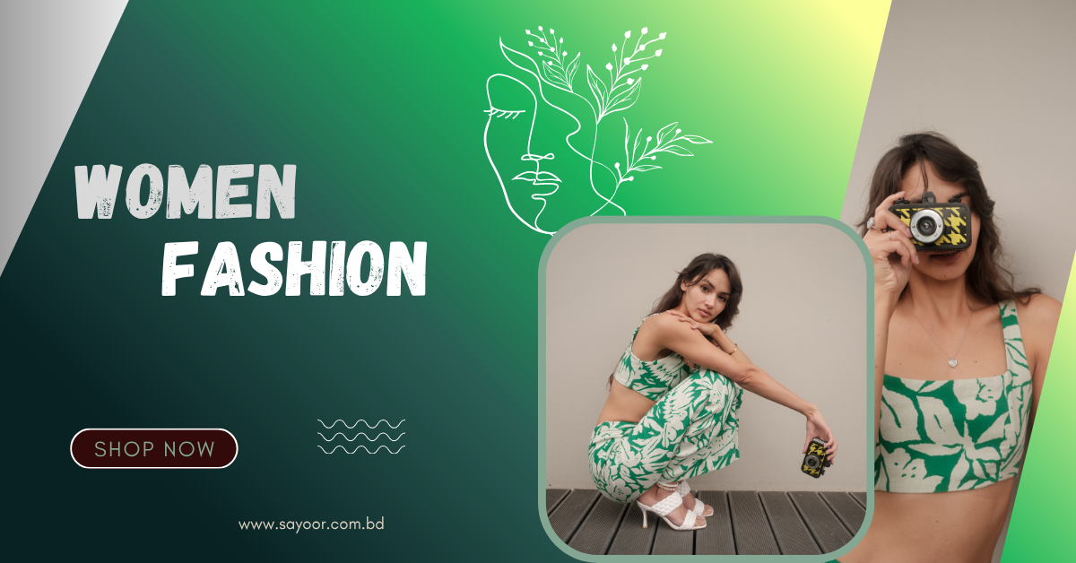 Green and Black Minimalist Women Fashion Facebook Ad