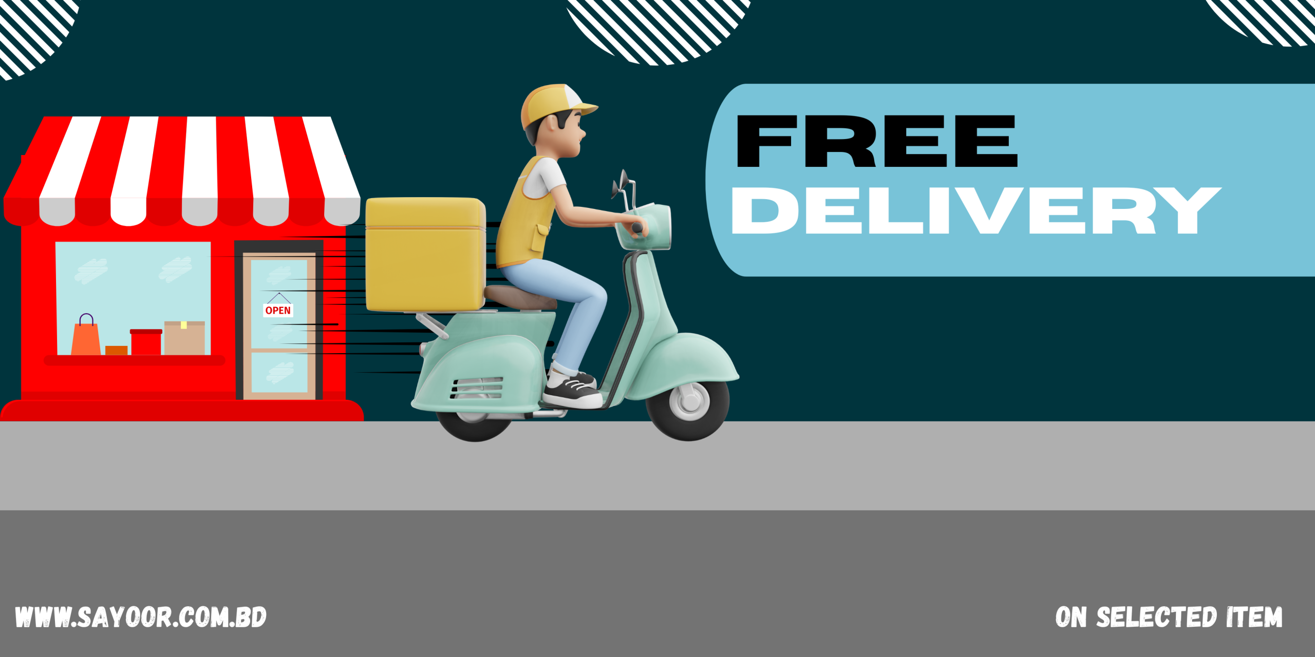 _Orange and Green Abstract Doodle Free Shipping Banner (1)