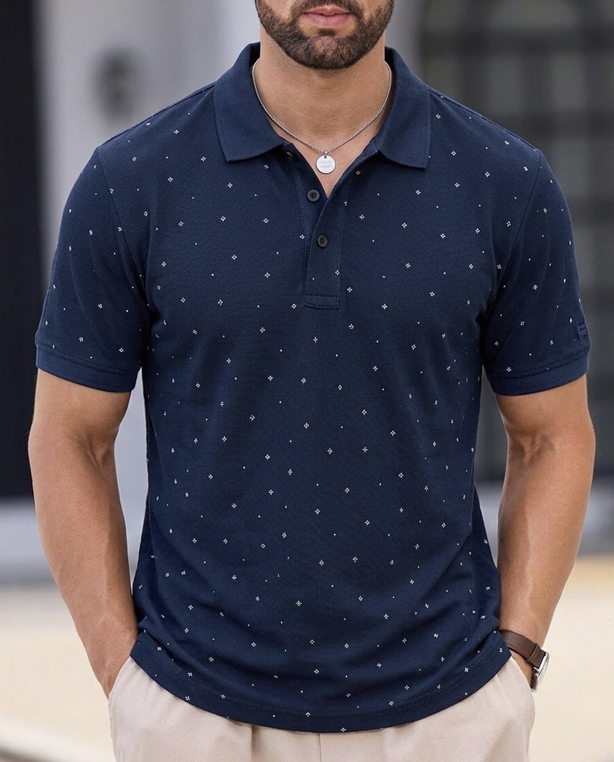 SAYOOR MEN’S ALLOVER PRINT POLO