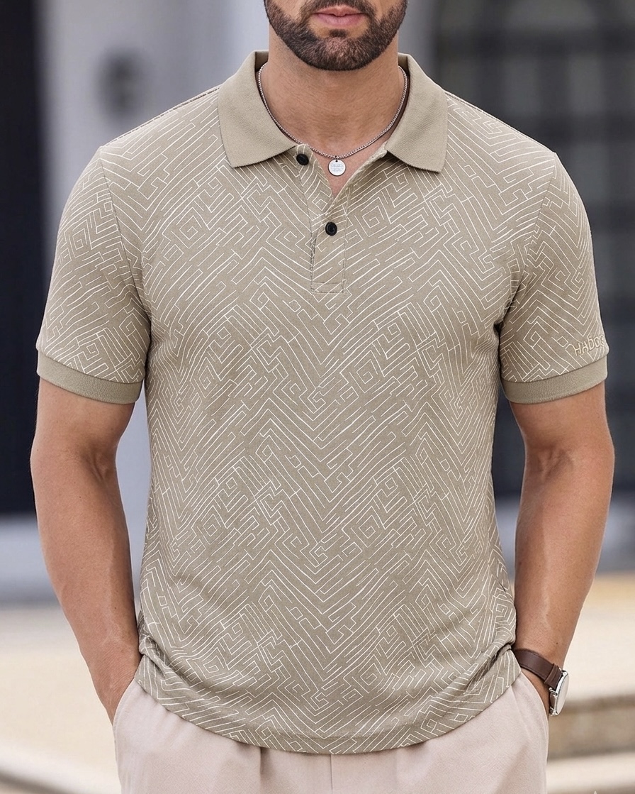 SAYOOR MEN’S ALLOVER PRINT POLO