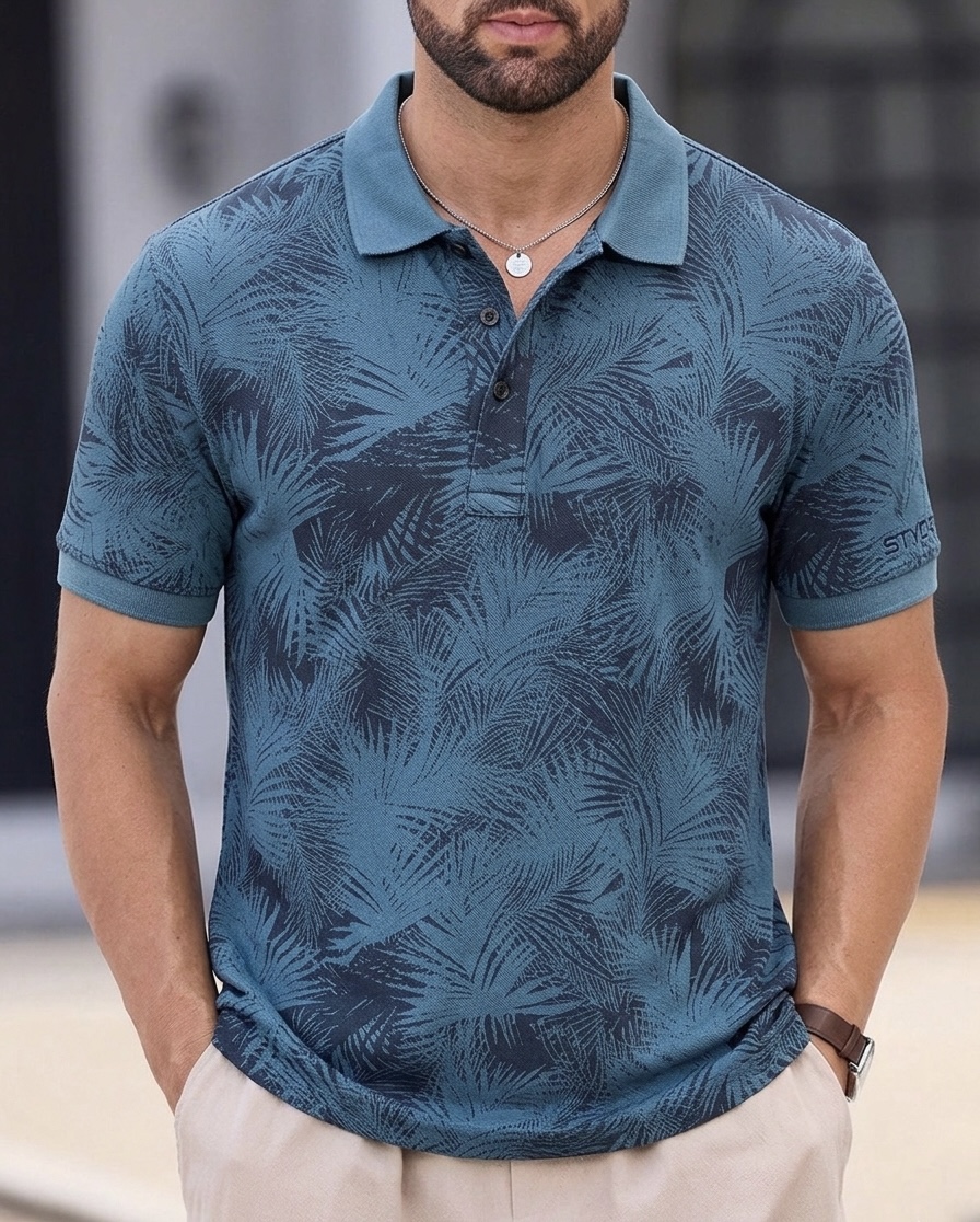 SAYOOR MEN’S ALLOVER PRINT POLO
