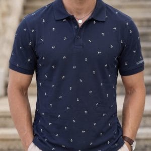 SAYOOR Premium Anchor All-over Print Polo Shirt