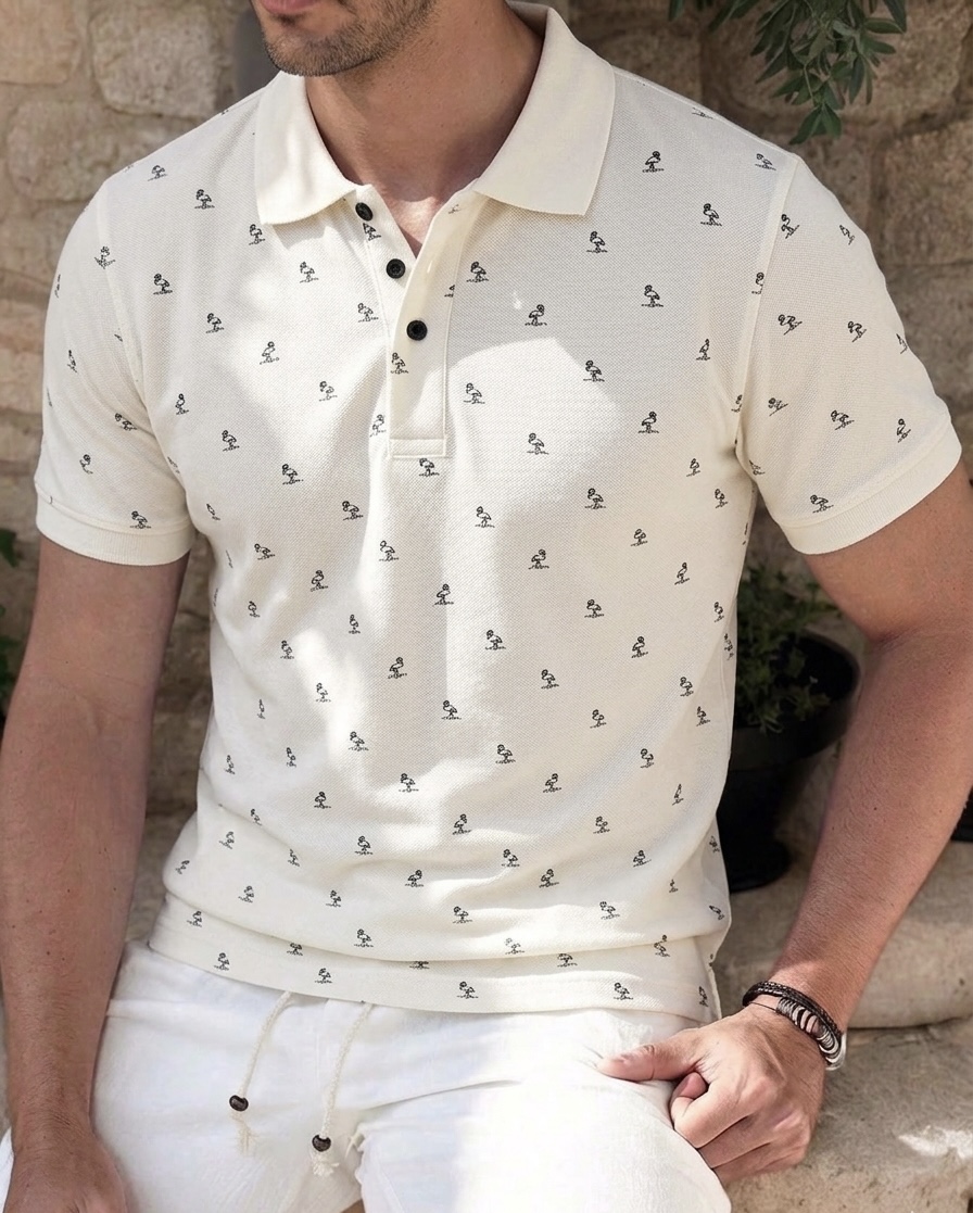 SAYOOR MEN’S ALLOVER PRINT POLO