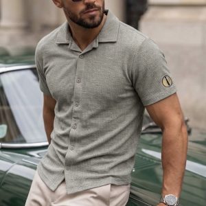 SAYOOR Premium Half Sleeve Knit Cuban Shirt