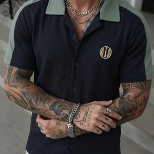 SAYOOR Premium Dual-Tone Knit Cuban Shirt