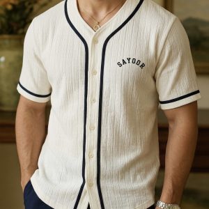 SAYOOR Premium Kint VNeck Shirt White
