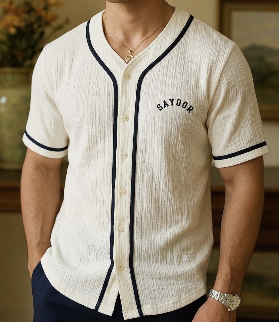 SAYOOR Premium Kint VNeck Shirt White
